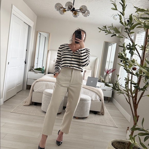 Zara Pants - Zara Cream Trousers